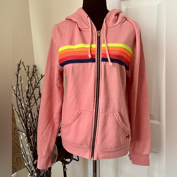 Aviator Nation 5 stripe zipper hoodie - Picture 6 of 10